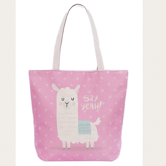 Odiva Handbags - Llama Animal Print Canvas Tote Bag